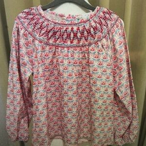 Floral Pink and White Kids Blouse